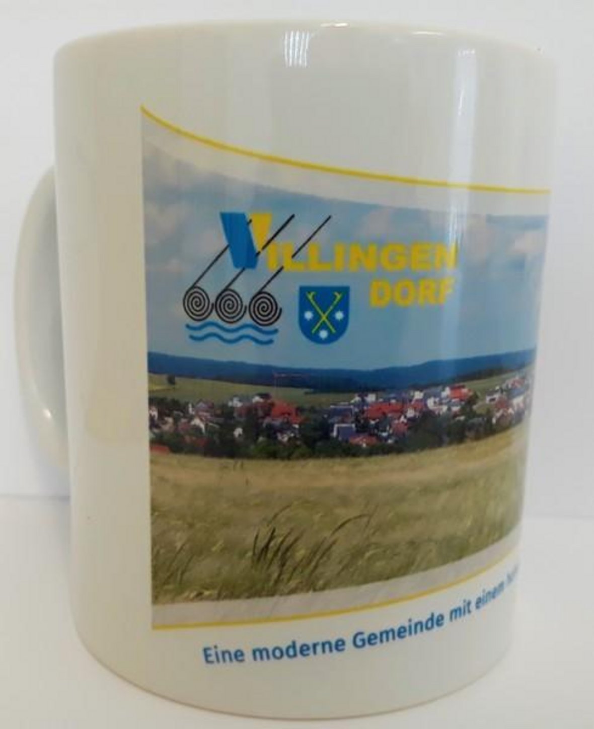Tasse mit Aufdruck "Panoramabild Villingendorf" und Logo